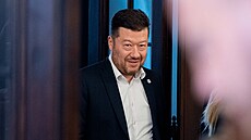 Tomio Okamura (SPD) na tiskové konferenci (10.�ervence 2026)