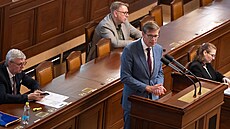 Jednání Poslanecké sn�movny, u �e�nického pultu je p�edseda ODS Martin Kupka.