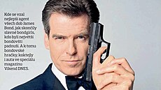 Titulní strana magazínu Víkend DNES na téma James Bond - Pierce Brosnan