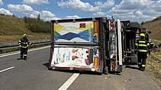 Kamion havaroval na 91. kilometru dálnice D3.