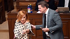 Ministryn� financí  Alena Schillerová (ANO) a  Patrik Pa�il (ANO) na...