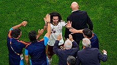 �pan�lský fotbalista Marc Cucurella se raduje z výhry nad Francií na MS ve...