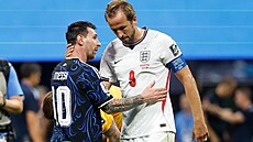 Lionel Messi a Harry Kane po semifinálové bitv� na mistrovství sv�ta. Argentina...
