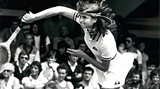 Hana Mandlíková ve Wimbledonu 1981.