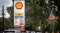 Ceny pohonných hmot na �erpací stanici Shell v Evropské ulici (19. �ervence...
