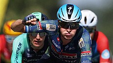 Tim Merlier (Soudal Quick-Step) se raduje ze svého vít�zství v 8. etap� Tour de...