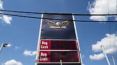 �erpací stanice Freedom Fuel  ve m�st� Dresher v Pennsylvánii (8. �ervence 2026)
