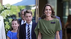 Princezna Charlotte, princ George a princezna Kate na zápase tenist� Jannika...