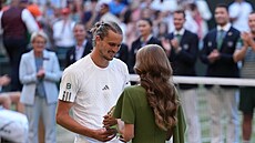 N�mecký tenista Alexander Zverev a princezna Kate po finále Wimbledonu (12....