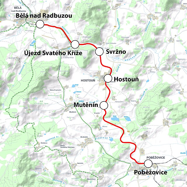 Makinist neye bakıyor: Pobežovice – Bělá nad Radbuzou