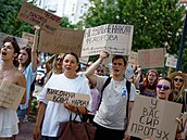 Kyjev. Protest proti odvolání Mychajla Fedorova z pozice ukrajinského ministra...