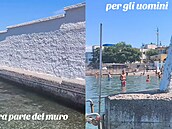 �eny a mu�i, ka�dý na svém území. Terstskou plá� El Pedocin rozd�luje ze�