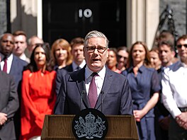 Keir Starmer proná�í poslední projev v roli britského premiéra. (20. �ervence...