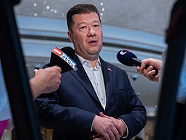 Tisková konference Tomia Okamury z náv�t�vy �íny. (20. �ervence 2026)
