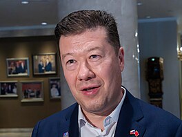 Tisková konference Tomia Okamury z náv�t�vy �íny. (20. �ervence 2026)