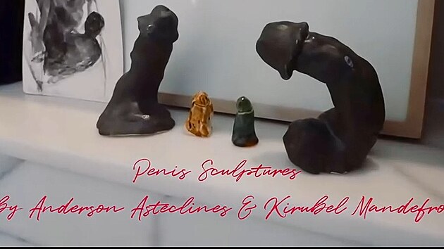 Madonna uk�zala svou sb�rku �ty� so�ek penis� od brazilsk�ho um�lce Andersona Asteclinese, kterou vystavuje v koupeln�. (2026)
