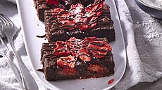 Brownies s lyofilizovanými jahodami