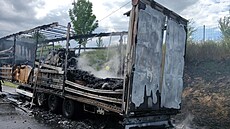 Po�ár náv�su na D5 u �ebráku na Berounsku (27. �ervence 2026)