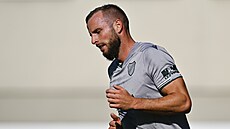 Václav Jure�ka z Baníku Ostrava b�hem utkání se Zlínem.