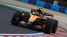 Lando Norris z McLarenu b�hem prvního tréninku na Velkou cenu Ma�arska.