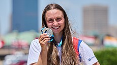 Kate�ina Beková se st�íbrem z �asovky kayakcrossu na MS 2026.