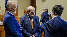Senát ve�ejn� projednává kandidatury na �lena Rady �eské televize. Na snímku...