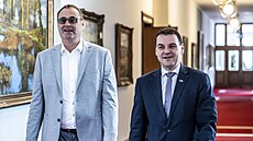Ministr sportu Boris ��astný a ministr zahrani�í Petr Macinka p�icházejí na...