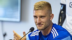 Obránce olomoucké Sigmy Jan Král na p�edsezonní tiskové konferenci.