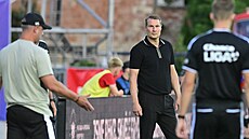 Spar�anský kou� Brian Priske b�hem utkání s brn�nskou Zbrojovkou.