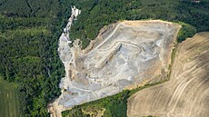 Dronový pohled na kamenolom v Nové Vsi na Litovelsku. (�ervenec 2026)