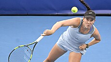 Dominika �alková p�ehrála na turnaji v Praze Francouzku Dodinovou.