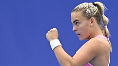 Sára Bejlek se hecuje v osmifinále tenisového Prague Open.