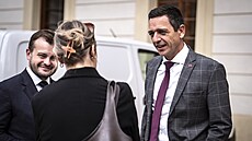 P�edseda lidovc� Jan Grolich dorazil na jednání s prezidentem Petrem Pavlem na...
