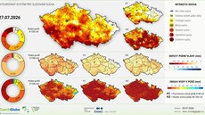 Mapy z portálu intersucho ukazují, �e ve svrchních vrstvách p�dy je v...