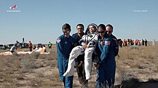 Kabina Sojuz MS-28 s posádkou Mezinárodní vesmírné stanice (ISS) astronauta...