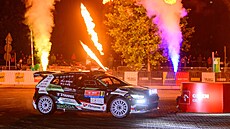 Dominik St�íteský b�hem závodu FIA European Rally Championship v Katowicích
