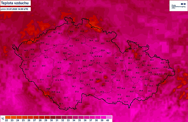 ČHMÚ vydal výstrahu s extrémním stupněm nebezpečí před teplem