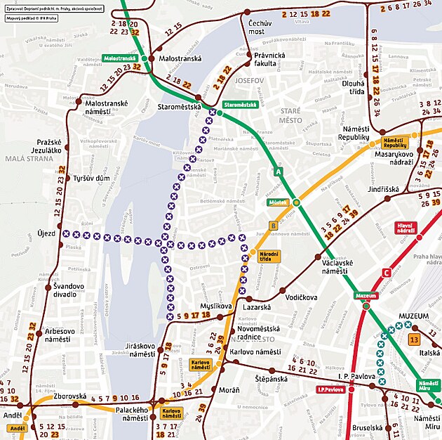Prag'ın merkezinde başka bir dışlama. Tramvaylar Staroměstská'ya geçmeyecek