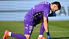 Fotbalové utkání FK Jablonec a NK Vara�dín.