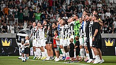 Fotbalisté FK Hradce Králové slaví výhru v odvetném utkání 2. p�edkola Evropské...