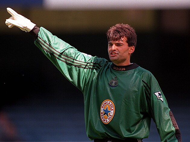 Pavel Srn��ek v dresu Newcastlu.