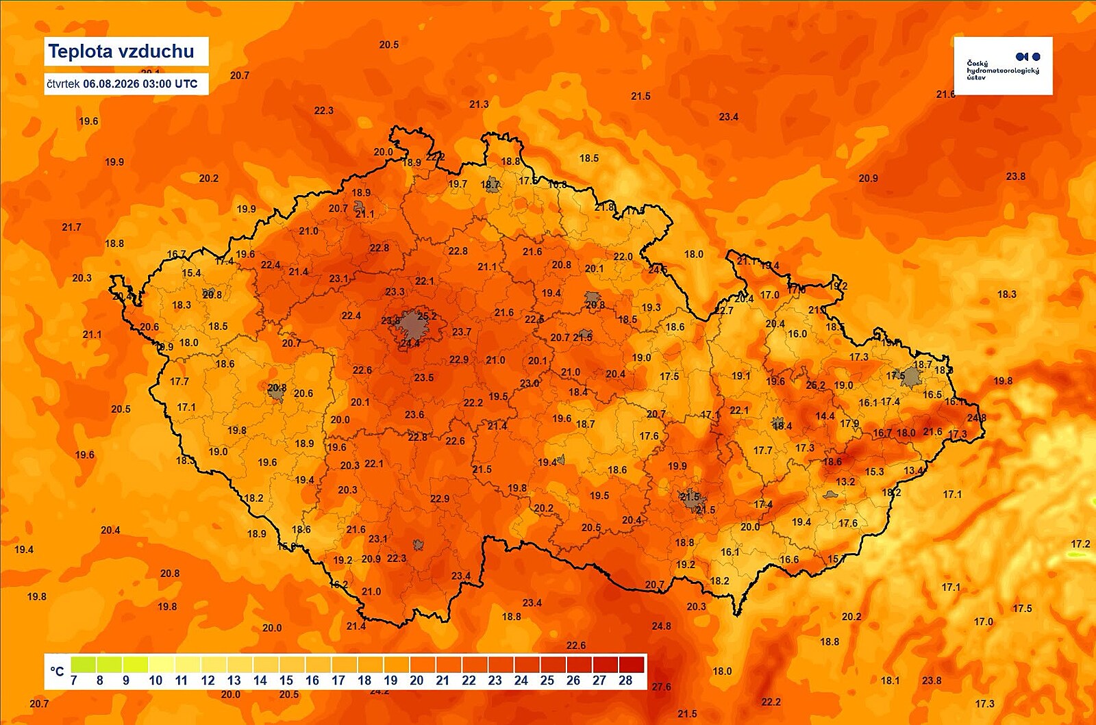 Praha se probudila do nejteplejšího rána v Česku