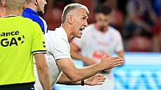 Plze�ský trenér Martin Hyský b�hem utkání se Zbrojovkou Brno.