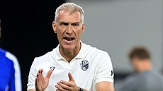 Plze�ský trenér Martin Hyský b�hem utkání se Zbrojovkou Brno.