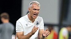 Plze�ský trenér Martin Hyský b�hem utkání se Zbrojovkou Brno.