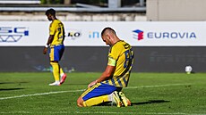 Fotbalisté Zlína smutní po domácí porá�ce 0:2 od Bohemians. (srpen 2026)