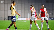 Momentka ze zápasu slávistek proti Brøndby Koda�.