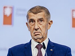 Tisková konference po jednání vlády. Na snímku premiér Andrej Babi�. (17. srpna...