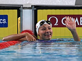 Barbora Seemanová se raduje ze zlata na mistrovství Evropy na 200 metr� kraul.