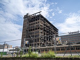 Demolice torza 34. budovy v ba�ovském areálu ve Zlín�. (10. srpen 2026)